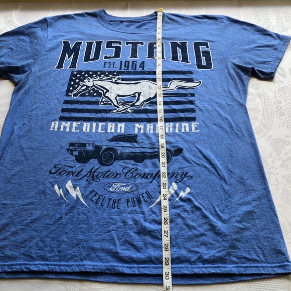 Mustang Ford Est. 1964 Blue Printed Vintage T-Shirt Men’s Size XL Classic Tee - Picture 6 of 14